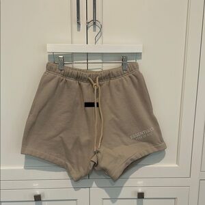 Essentials Tan Athletic Shorts with Elastic Waistband